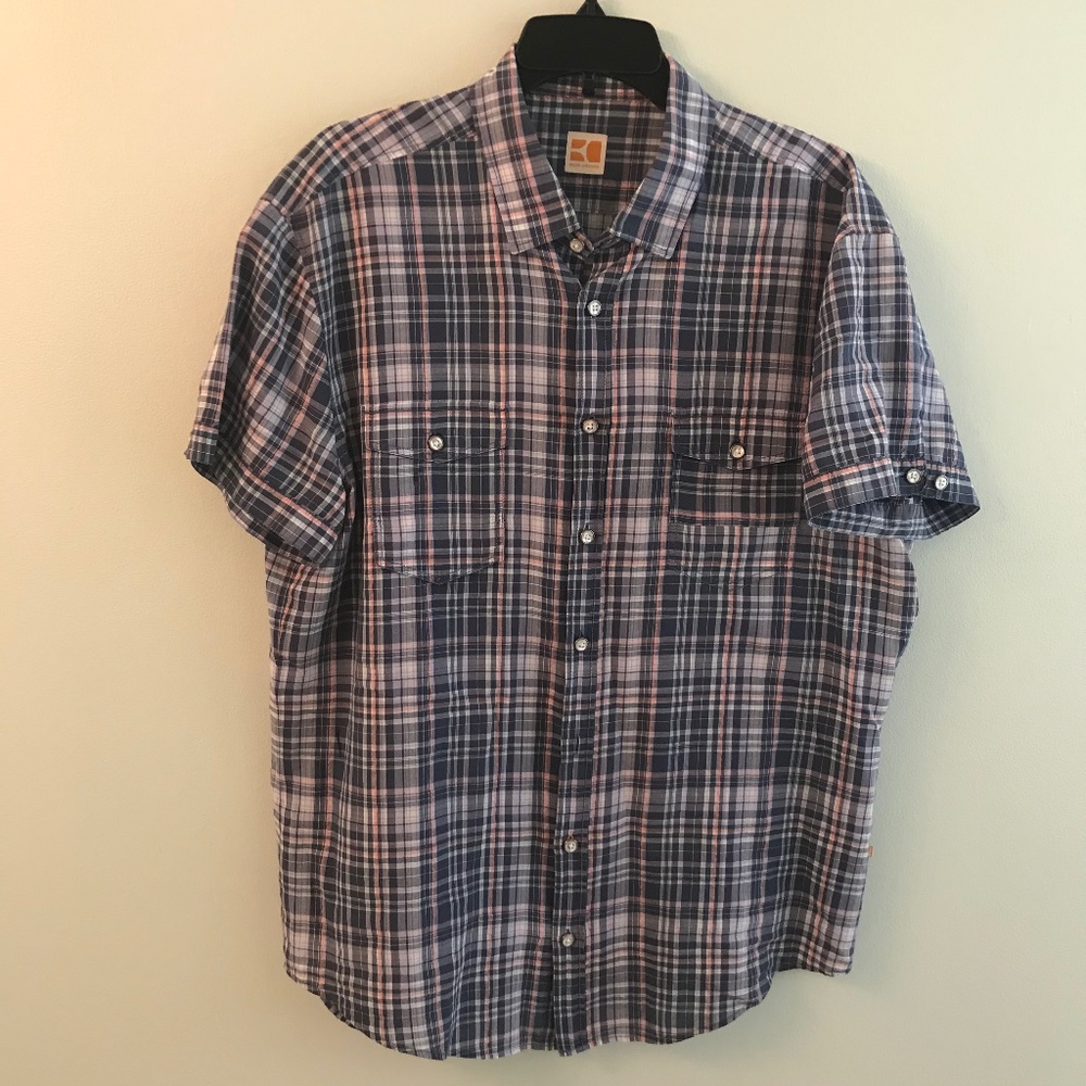 Boss Orange plaid thin short sleeves shirt